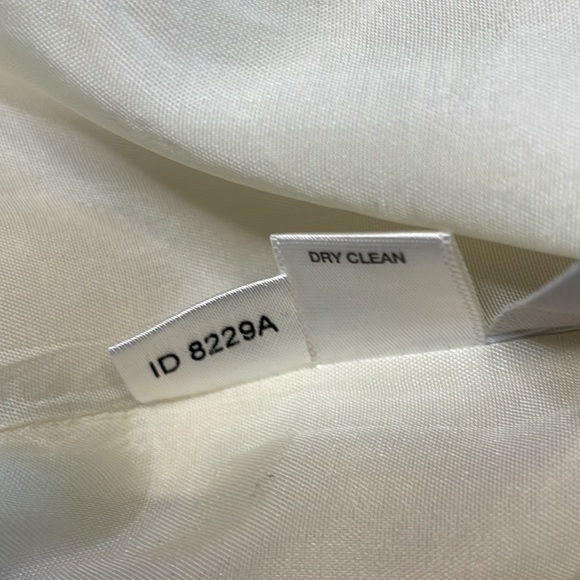 ANN TAYLOR LOFT Pleated sz 4 Black & Pink Stripe Linen Cream Skirt Academia Prep - Picture 7 of 7